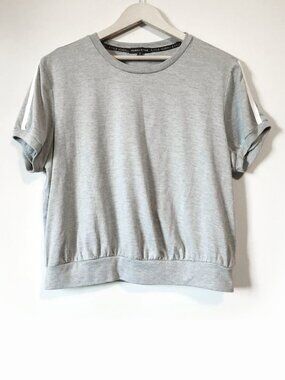 Kendall + Kylie Retro Carrie Grey Stripe Sleeve Sweatshirt Tee